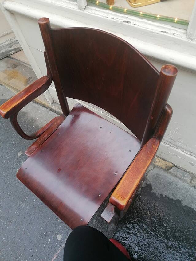 Thonet cinema chair in turned wood 1930