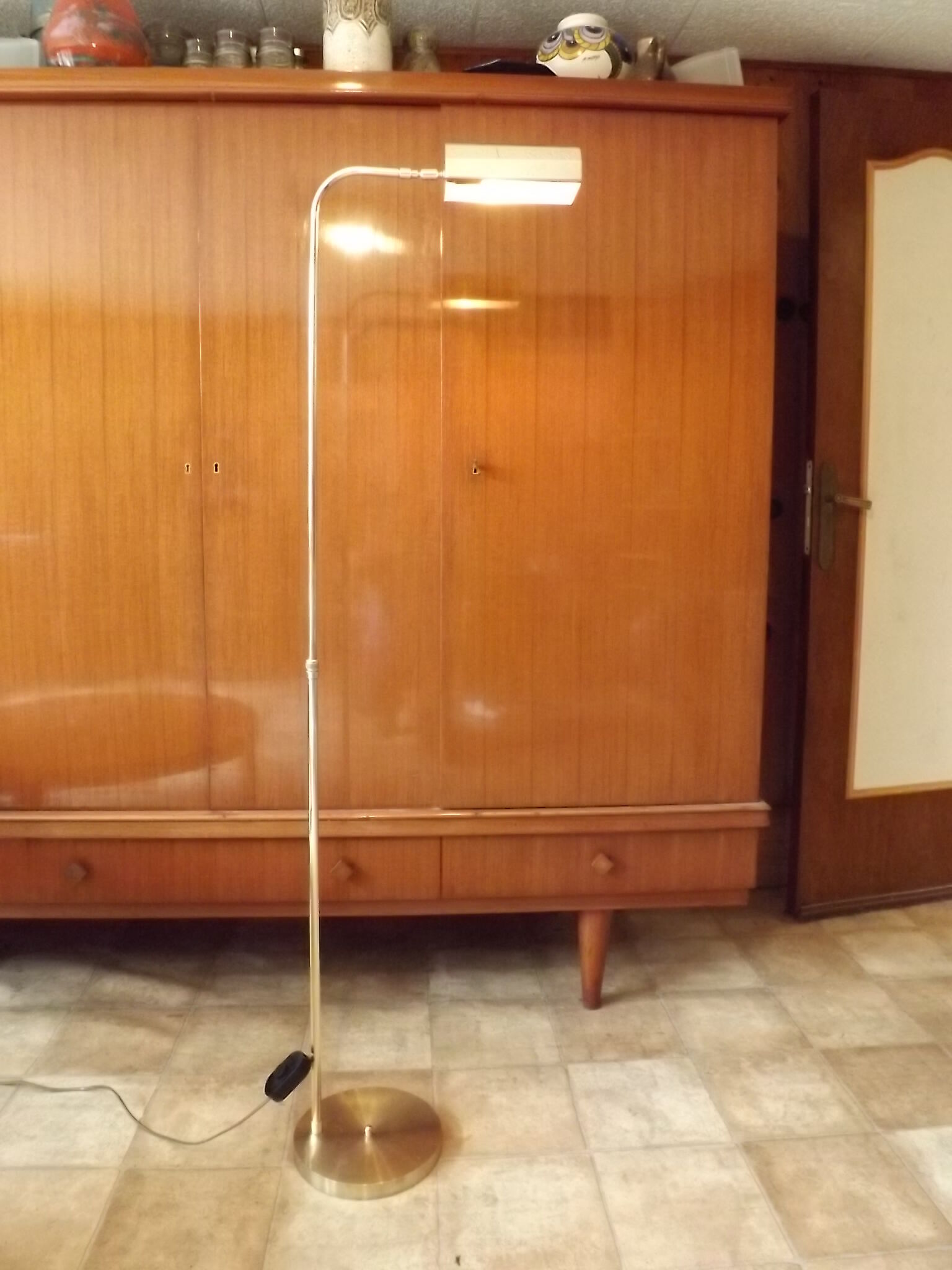 Modernist brass floor lamp deknudt 1970 vintage