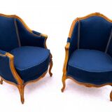 Bergère armchairs, France, circa 1920. After renovation.