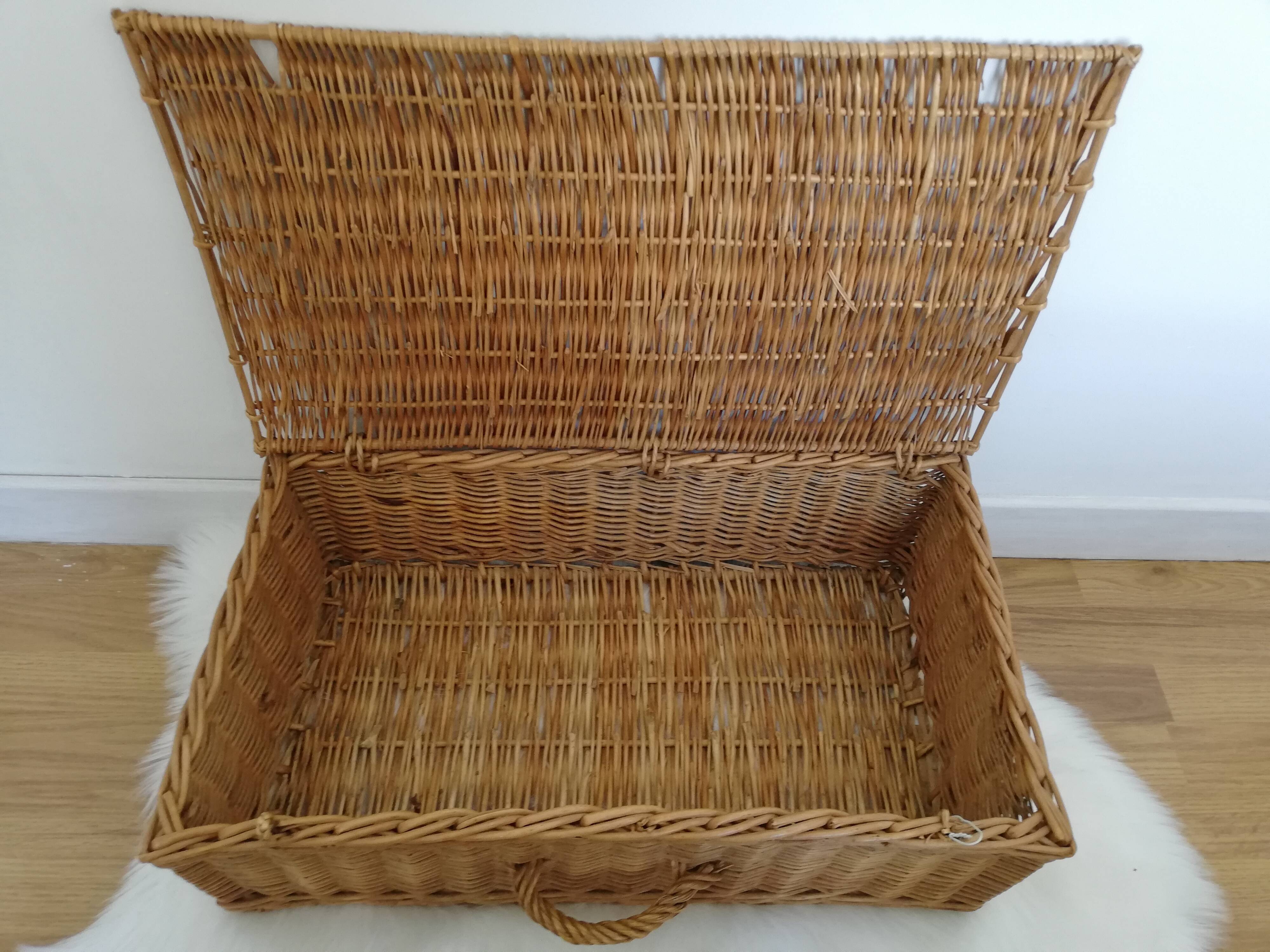 Old wicker trunk