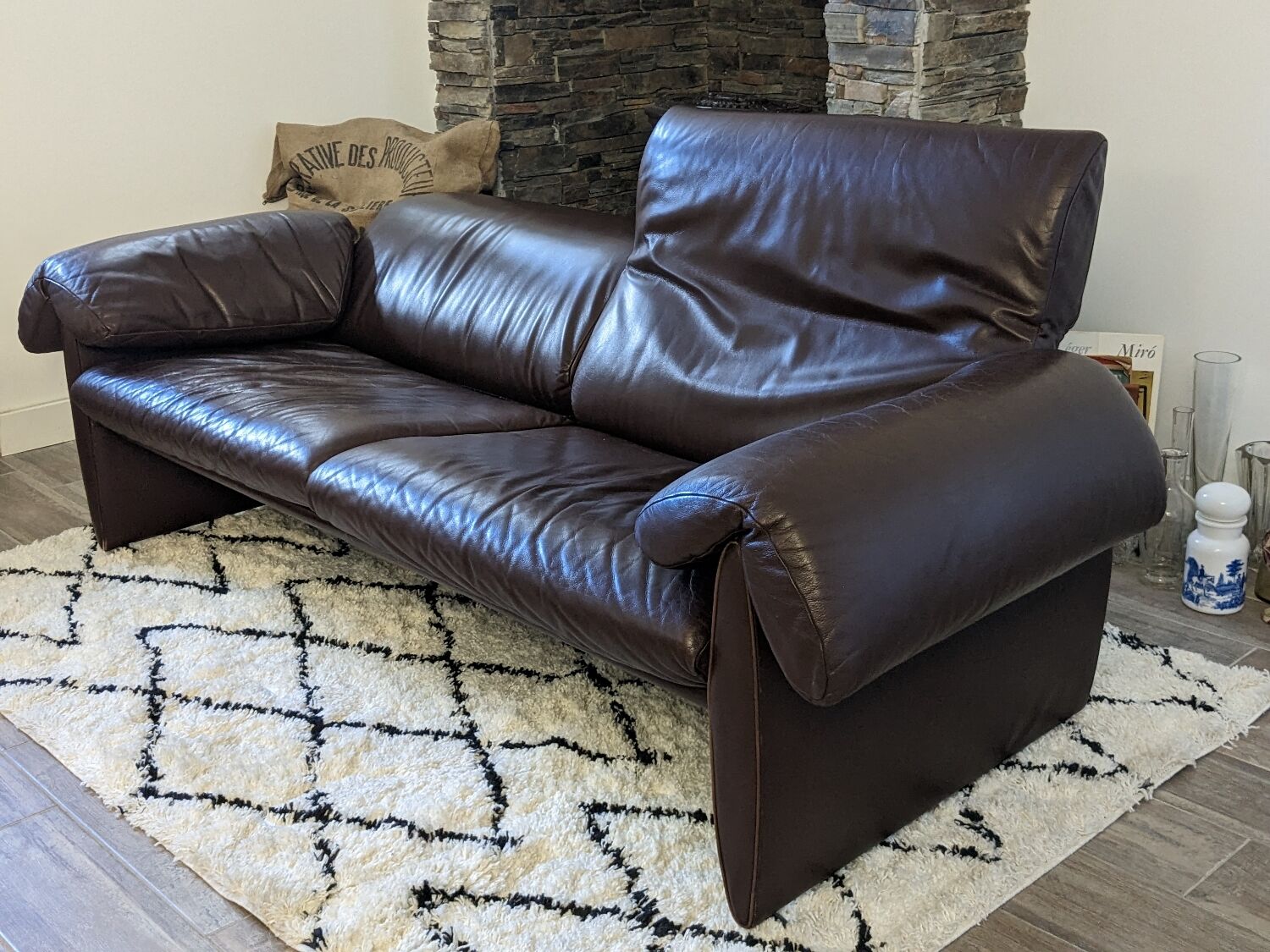 De Sede sofa DS-1023 year 70 in brown leather