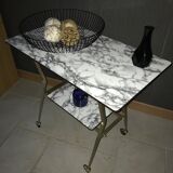Serving table with wheels