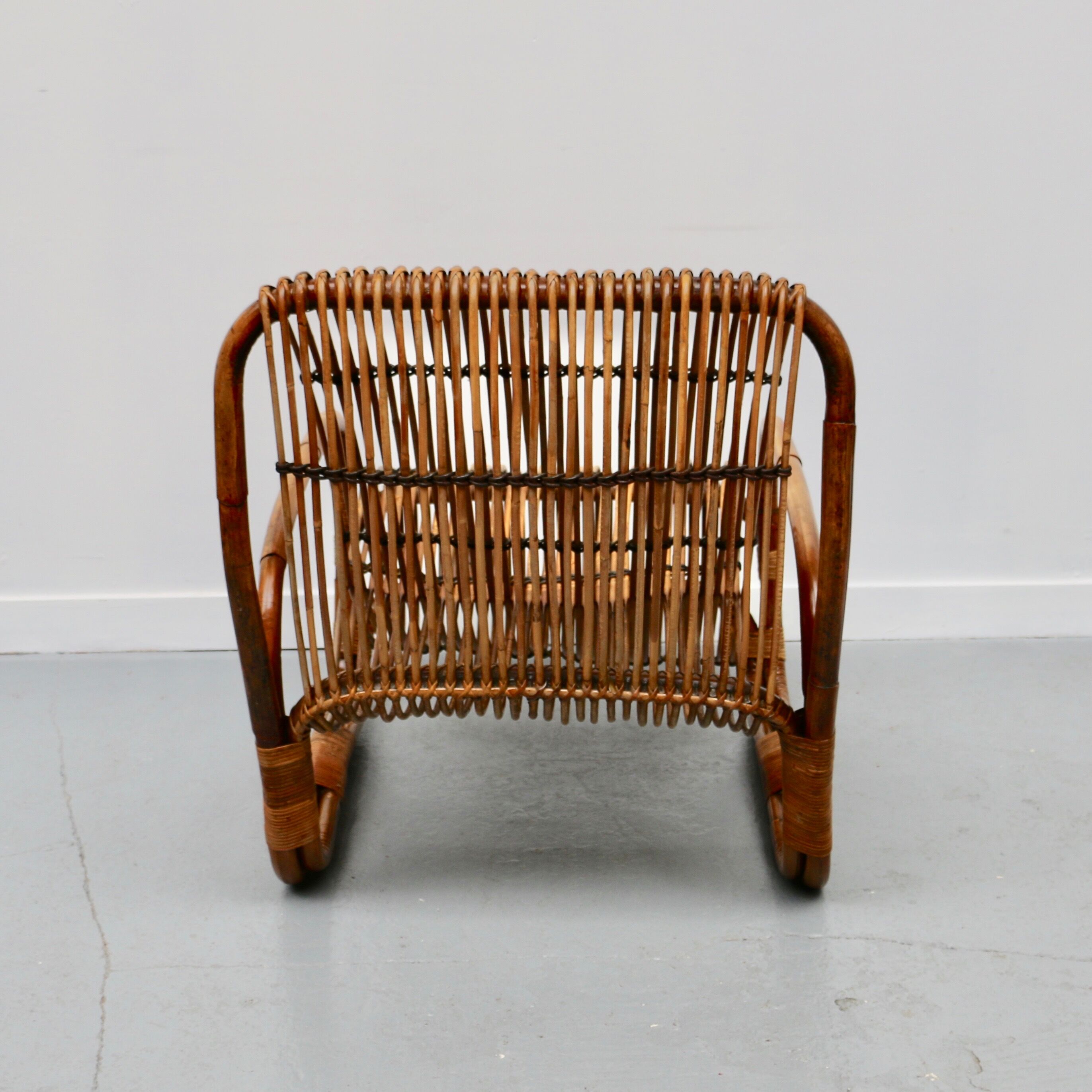 Rattan armchair, Italy, 1950s
