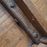 Grande table à manger rustique française du XIXe siècle en orme et chêne