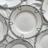 6 mismatched Saint Amand ironstone flat plates