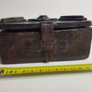 Touareg jewelry box in wood and leather pushed back 13.5 cm