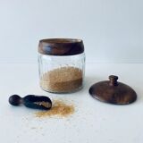 Old glass and wood candy maker