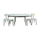 Table en formica jaune et ses 4 chaises et tabourets