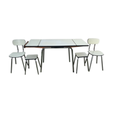 Table with 2 chairs anfd 2 stools
