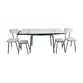Table with 2 chairs anfd 2 stools