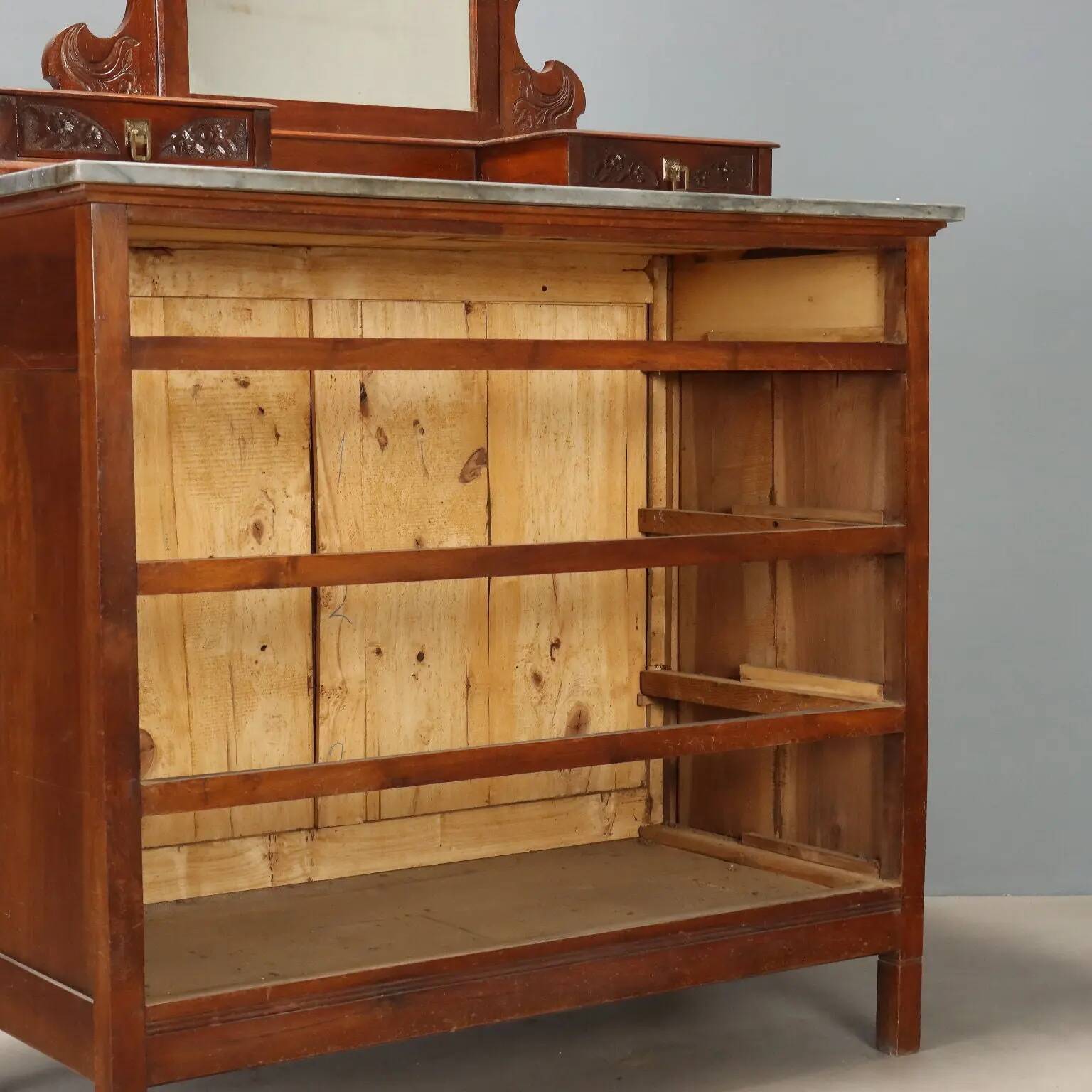 Antique Art Nouveau mahogany commode, Italy, 20th century