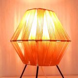 Tripod lamp in metal and red acrylic ribbon, 1950s-1960s