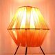 Tripod lamp in metal and red acrylic ribbon, 1950s-1960s