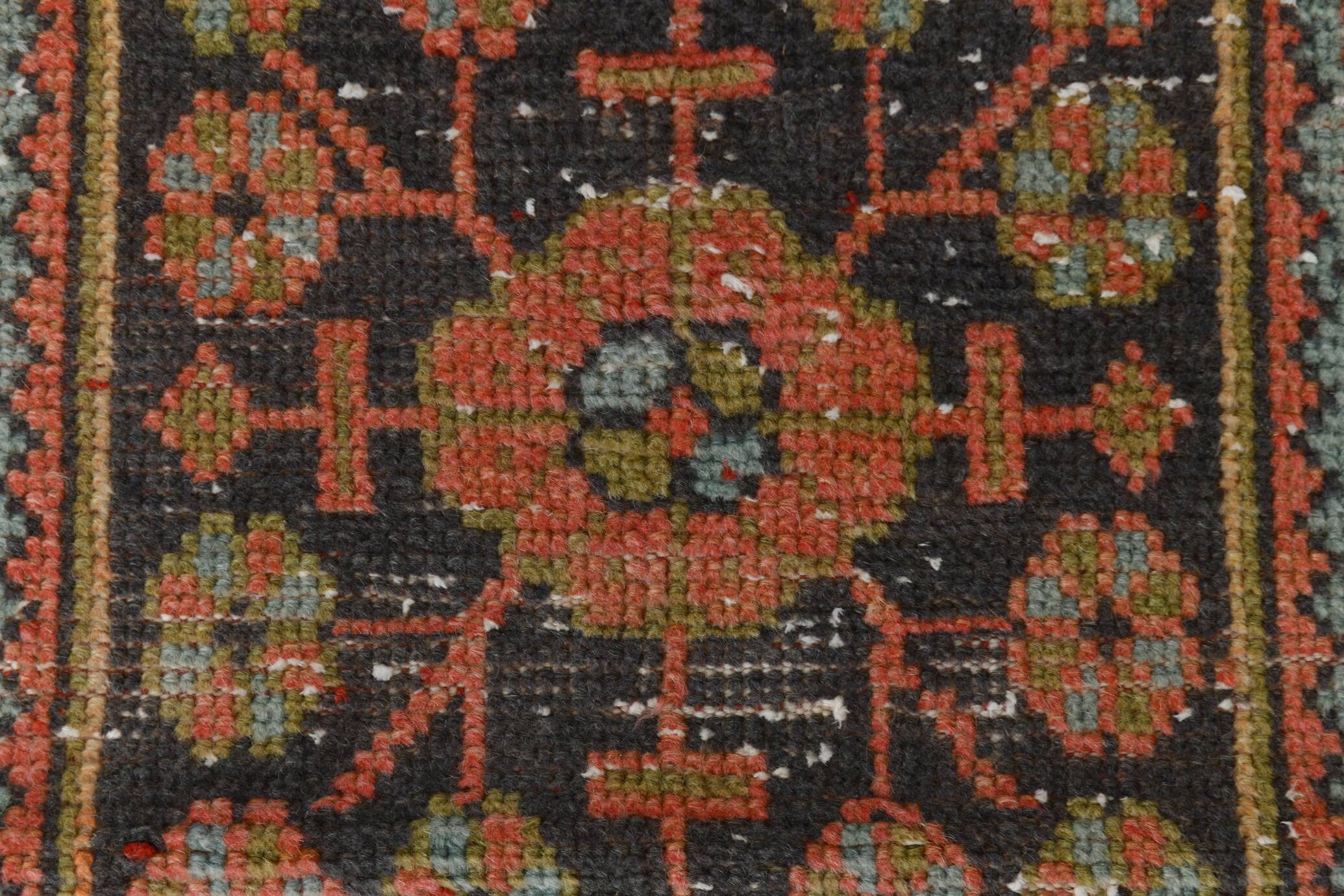3x11 Vintage Terracotta Oriental Pattern Turkish Runner Rug, 89x342Cm