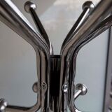 Chrome metal parrot coat holder from the 70s