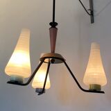 Vintage milk glass pastel color hanging lamp