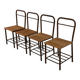 Set of 4 industrial oak chairs, 1950