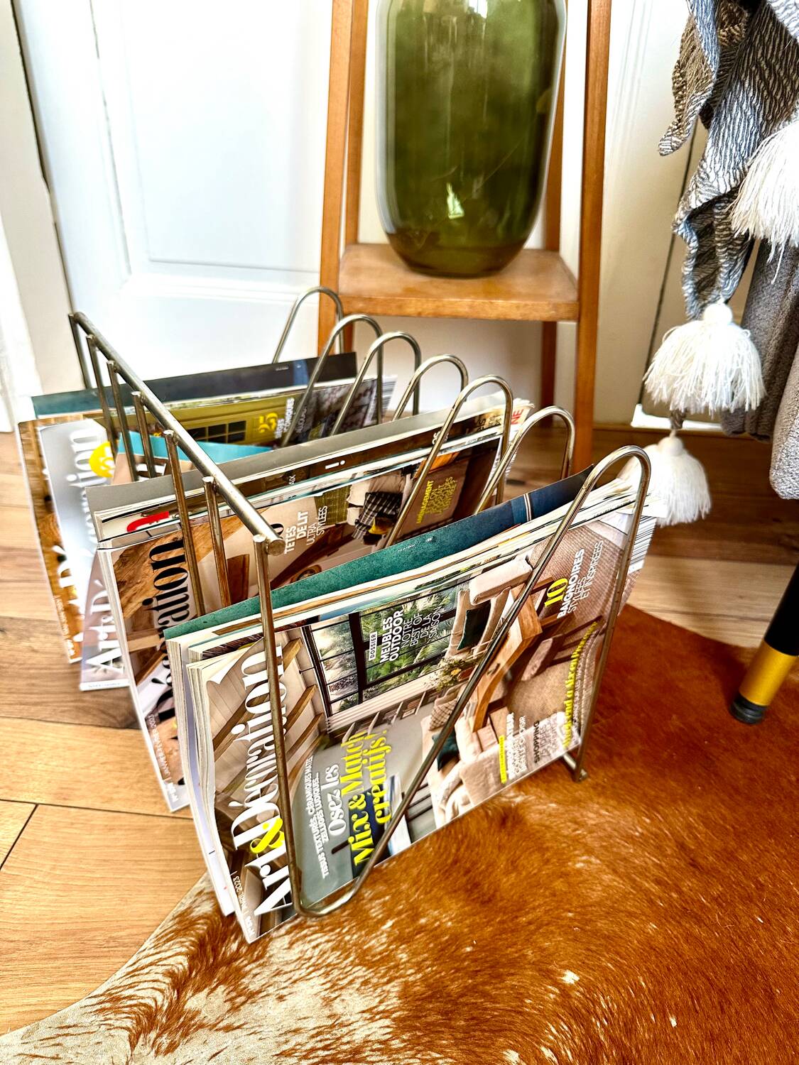 Metal magazine rack, Atelier A model Z, 1970s
