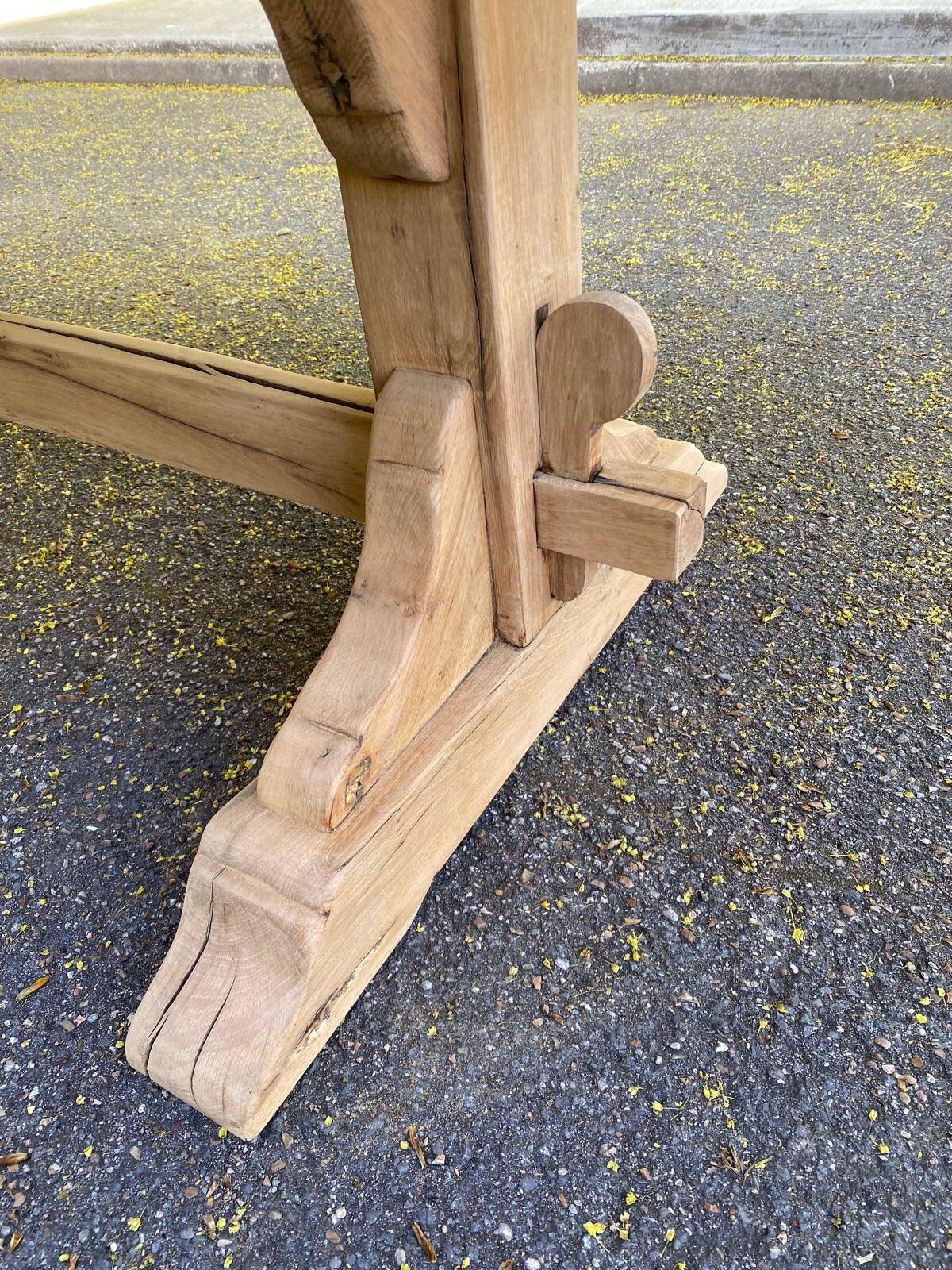 Table à manger de monastère rénovée en chêne massif du 18ème 200cm