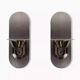 Paire d'appliques en inox et verre