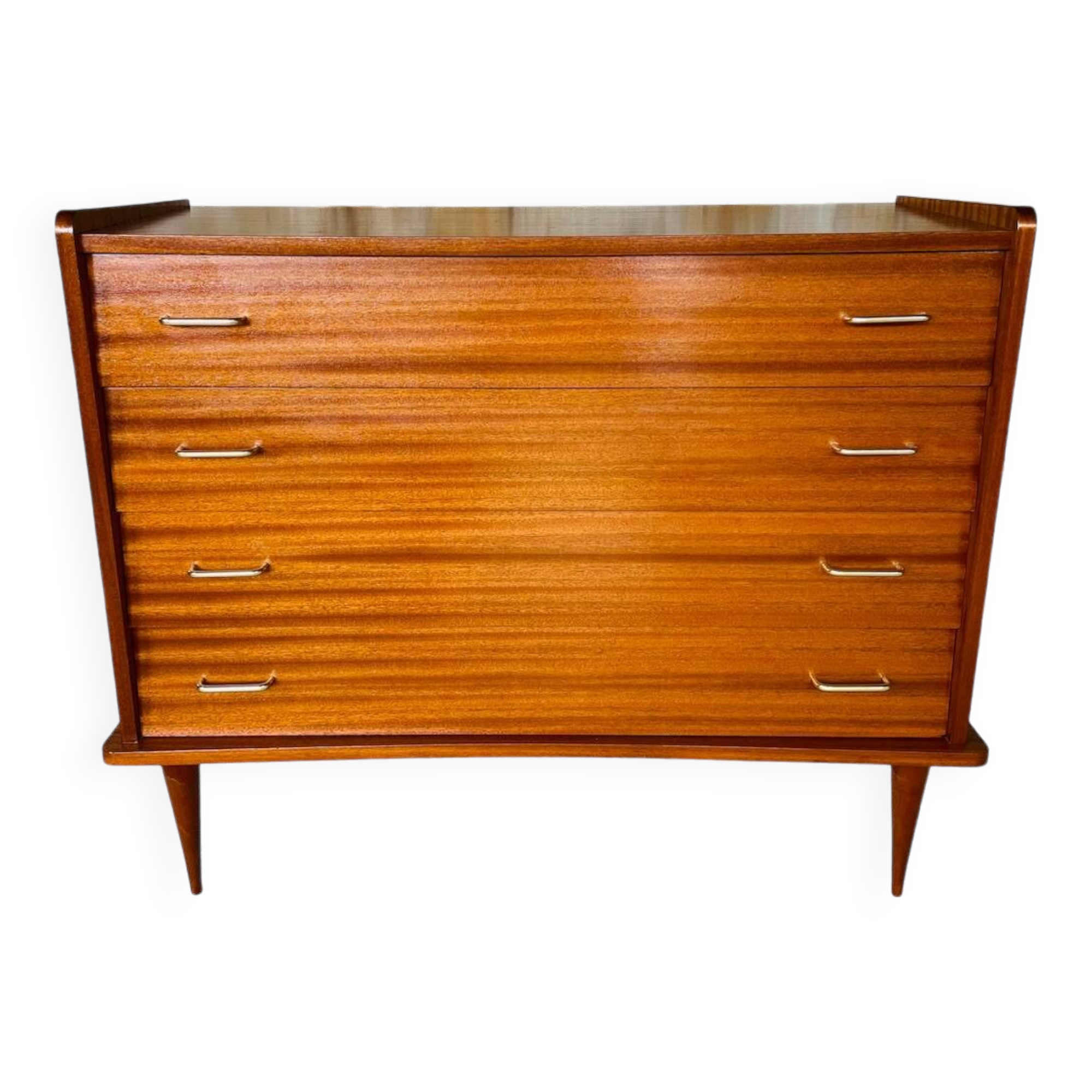 Large vintage chest of drawers with 4 drawers, Scandinavian style, circa 60's