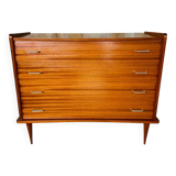 Large vintage chest of drawers with 4 drawers, Scandinavian style, circa 60's