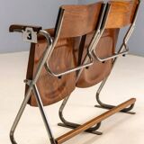 Two-seater folding bench, Bauhaus style, 1930s, Czechoslovakia