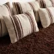 Striped coffee Hanbel floor cushion – Handwoven ivory wool