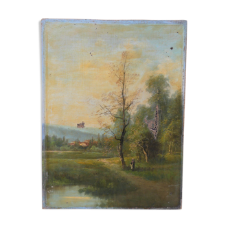 Ancient Landscape Painting, Painting on Canvas