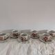 Saint-Amand Camelia – 6 hand-painted cups and saucers – 1950s/1960s