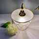 Vintage art deco tulip walker in white and golden frosted glass