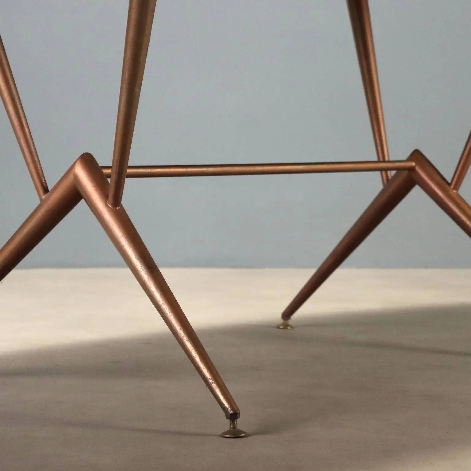 Vintage enamelled metal table, Italian design from the 1960s.