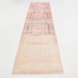 3x10 Turkish Pale Red & Pink Vintage Runner Rug, 83x313Cm