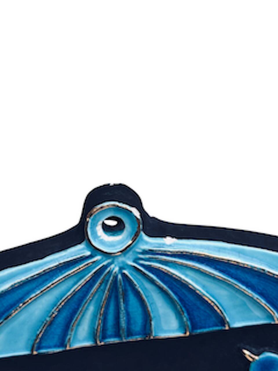 Mithé espelt mirror "cage" in nuanced blue made in 1970.