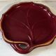 Mid-Century catchall in ruby red ceramic with gold trim – shape