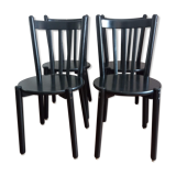 Vintage black lacquered wooden chairs 1980