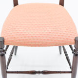 Rare pair of Campanino Chiavari walnut chairs by Fratelli Levaggi 1950