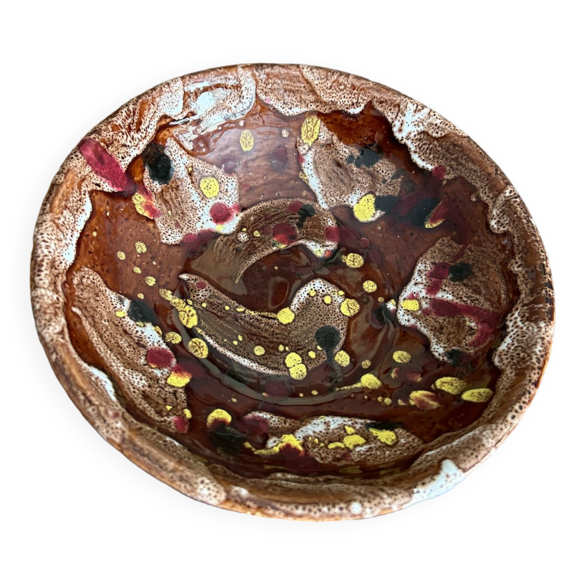 Glazed ceramic salad bowl