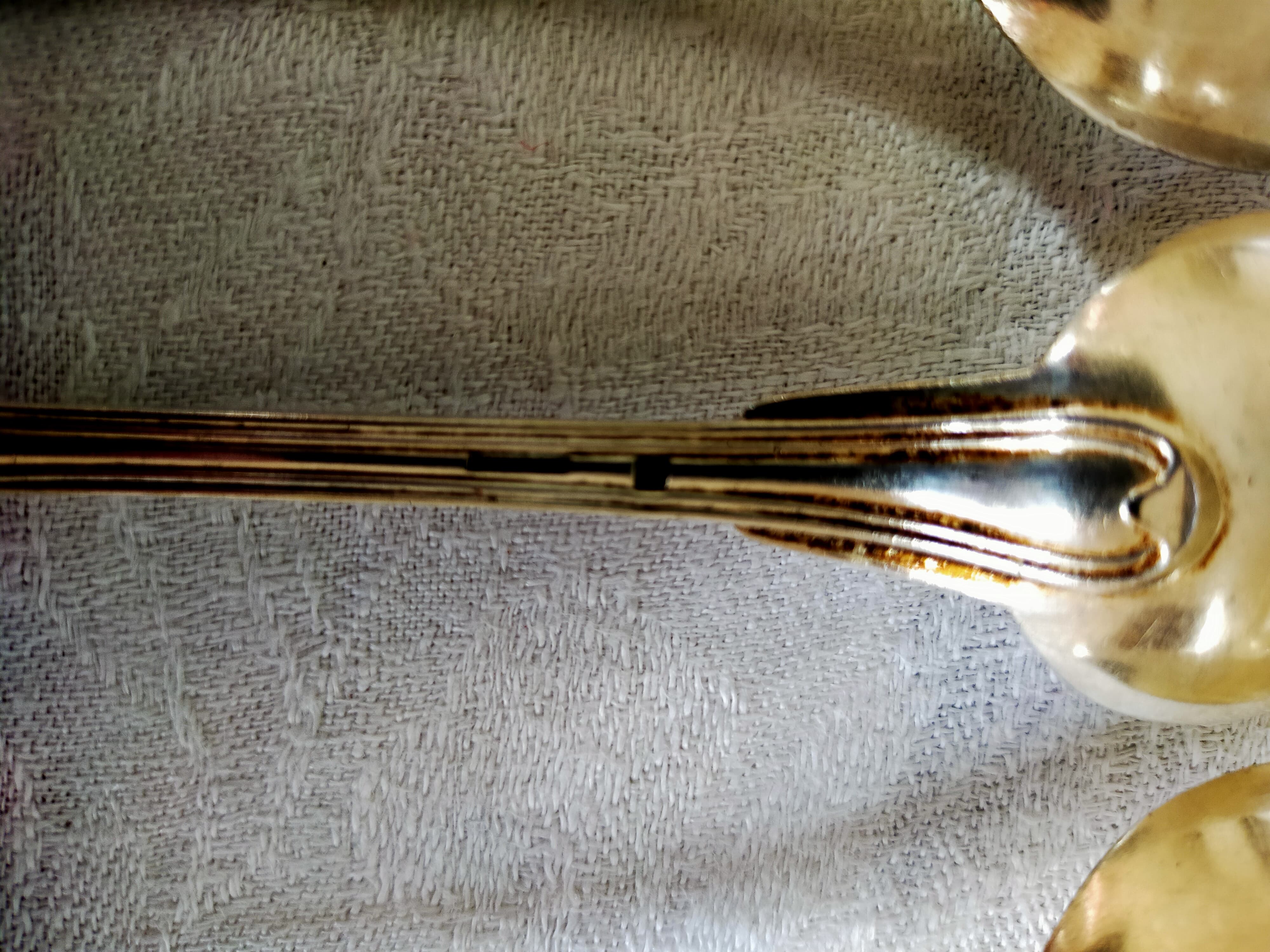 2 spoons in solid silver minerva, filet model