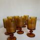 Set of 10 1970 glasses in molded glass tree wood
