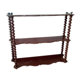 Turned wooden wall shelf