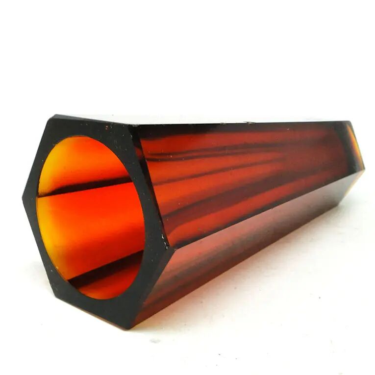 Art Deco vase, pressed glass, Zawiercie Glassworks, Poland, 1930s