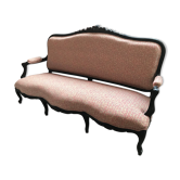 Sofa bench Louis Philippe Napoleon III, redesigned Nobilis fabric, country style