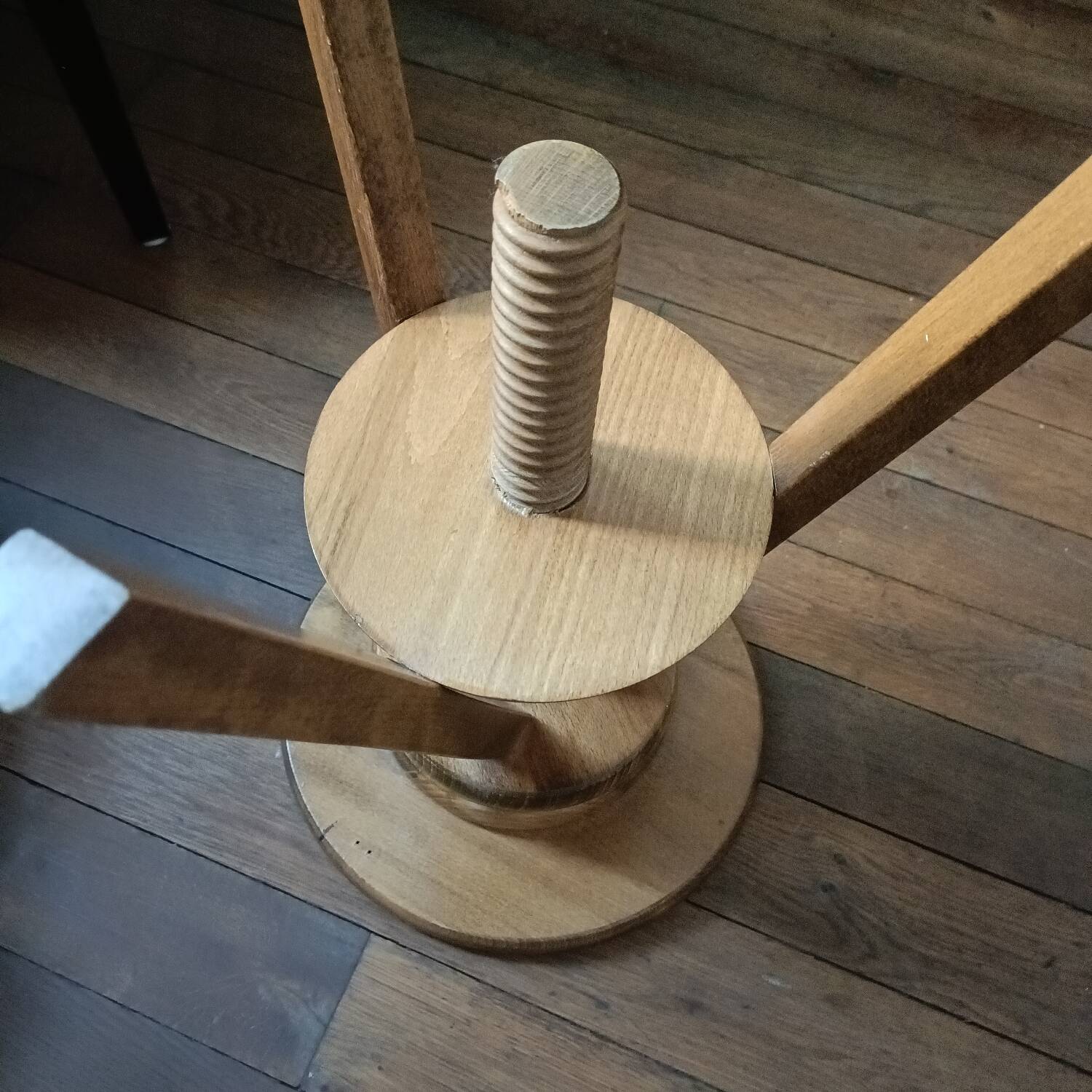 Vintage screw workshop stool