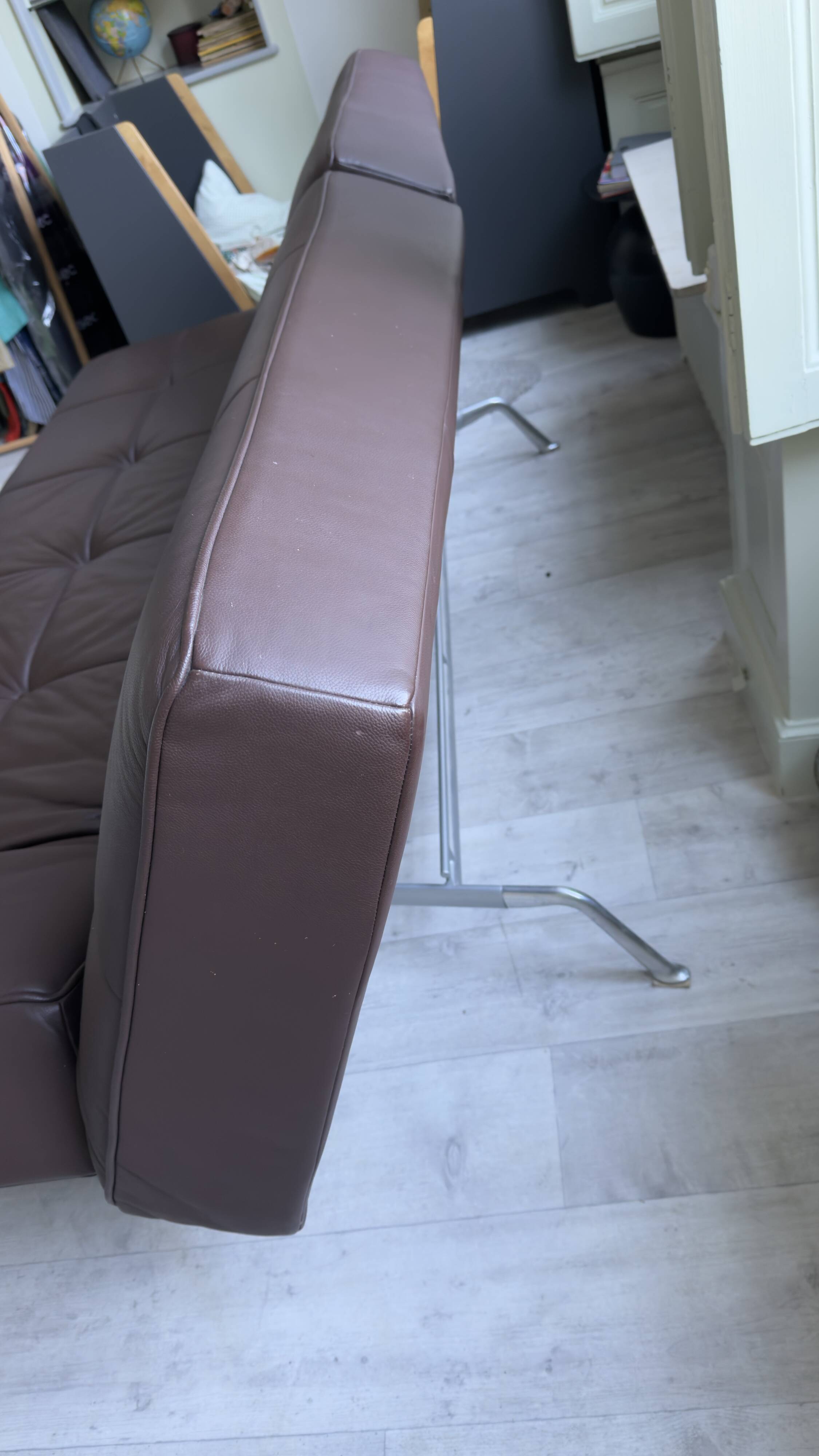 Cinna Mourgue Pascal 3-seater brown leather sofa