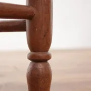 Dutch oak ladderback armchair with rush seat – 1950s