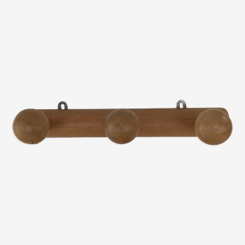 Vintage hook coat rack in solid wood