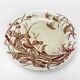 8 assiettes à dessert Terre de fer sépia modèle Flore Jules Vieillard Bordeaux XIX