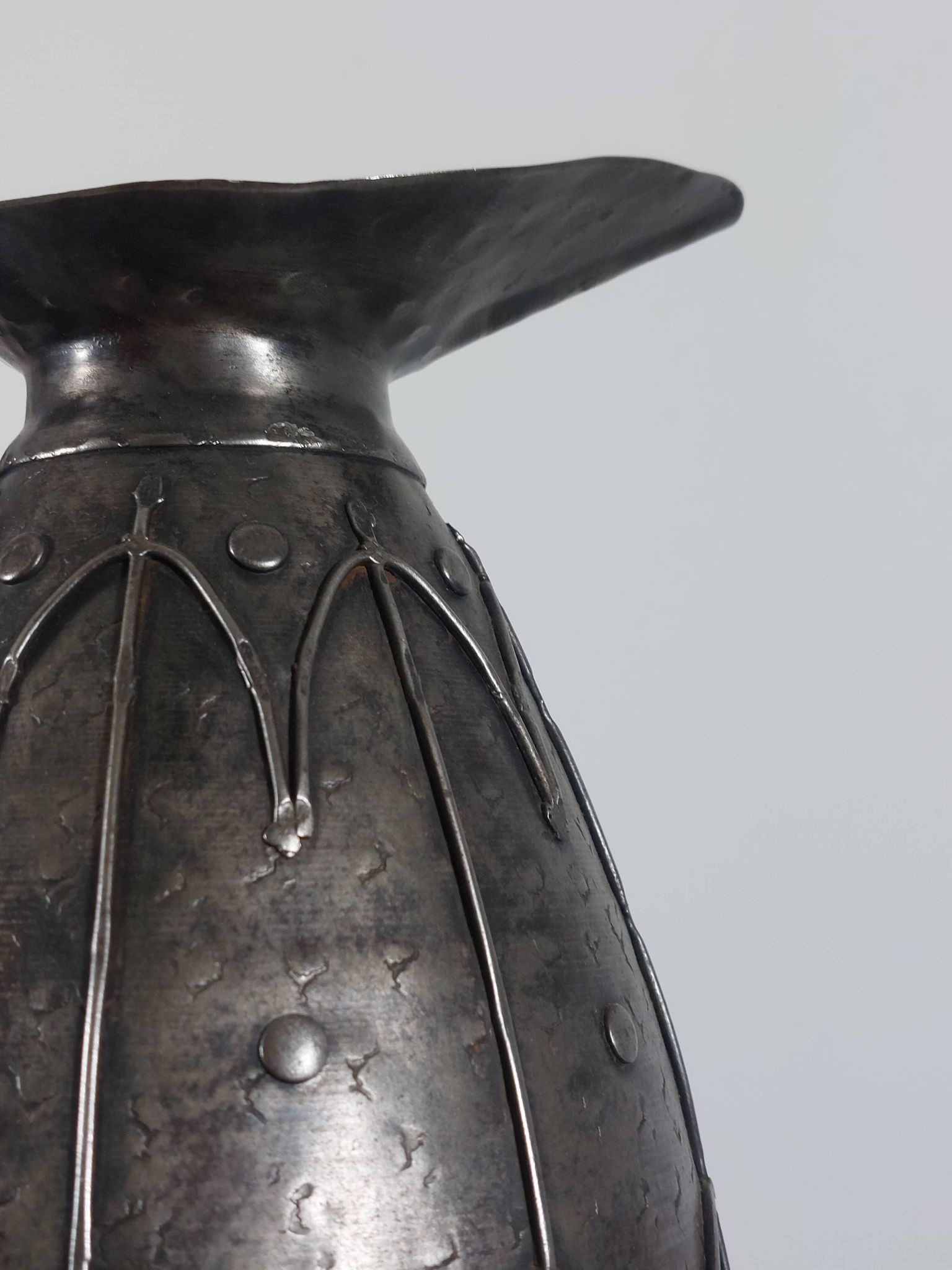 Rare hand-forged metal pitcher and craftsmanship from France.
