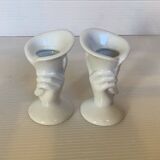 Pair of mini hand candle holders